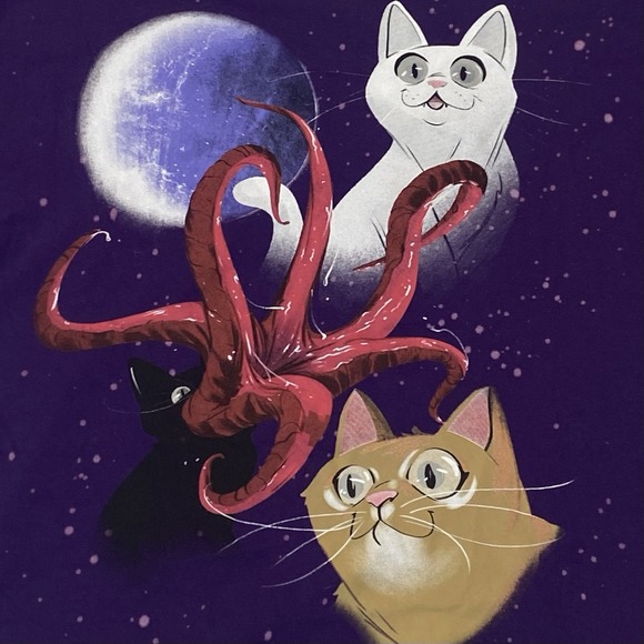 Hot Topic Flerkittens Tee Womens XL Purple Comics Her Universe Marvel Cats Funny - Picture 4 of 5